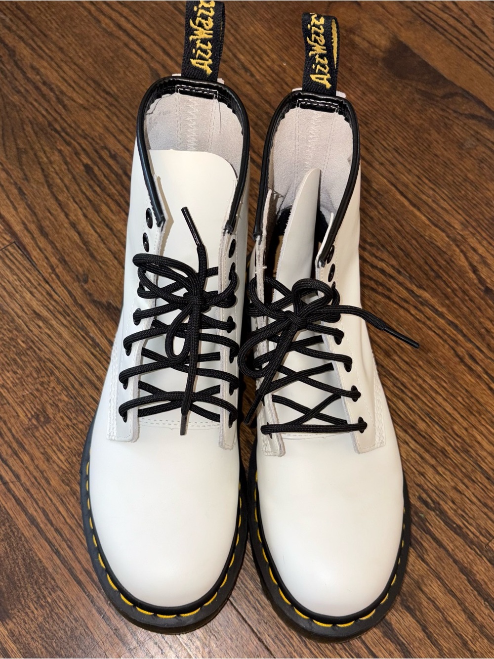 Dr. Martens White Leather Lace-Up Boots size 8